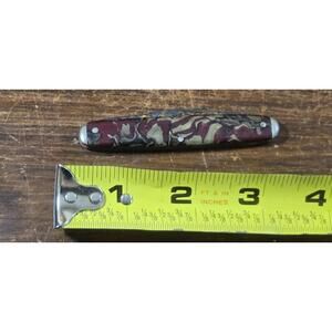 Vintage Collectible Folding Knife With Celluloid Marbled Handle